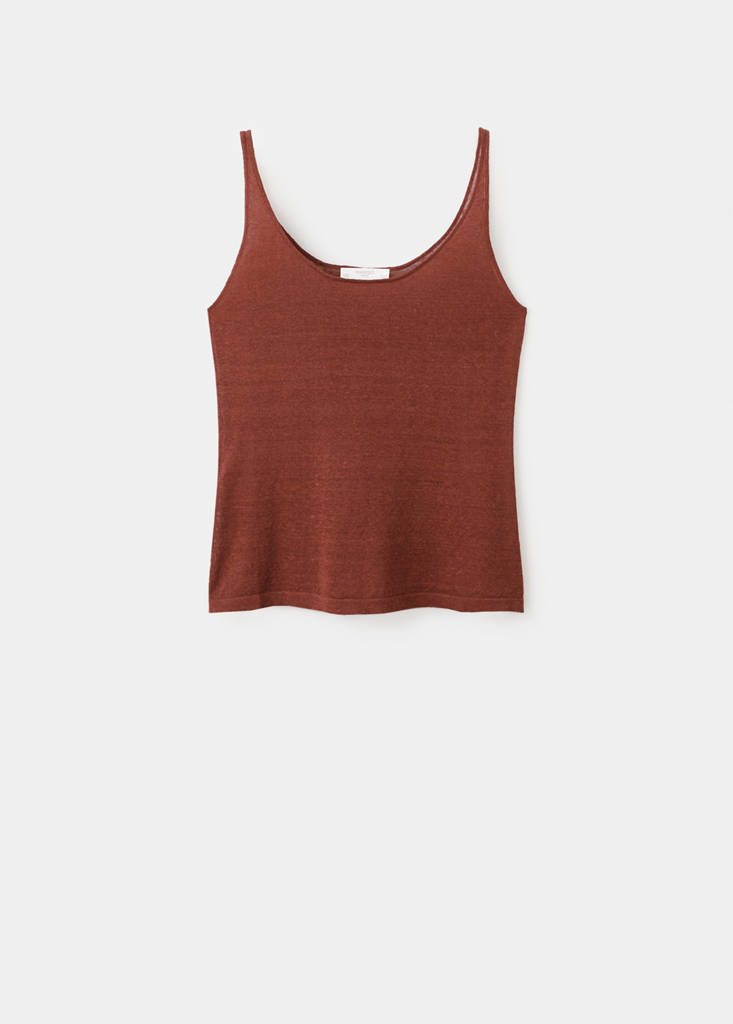 Stricktop aus Leinen — Orange