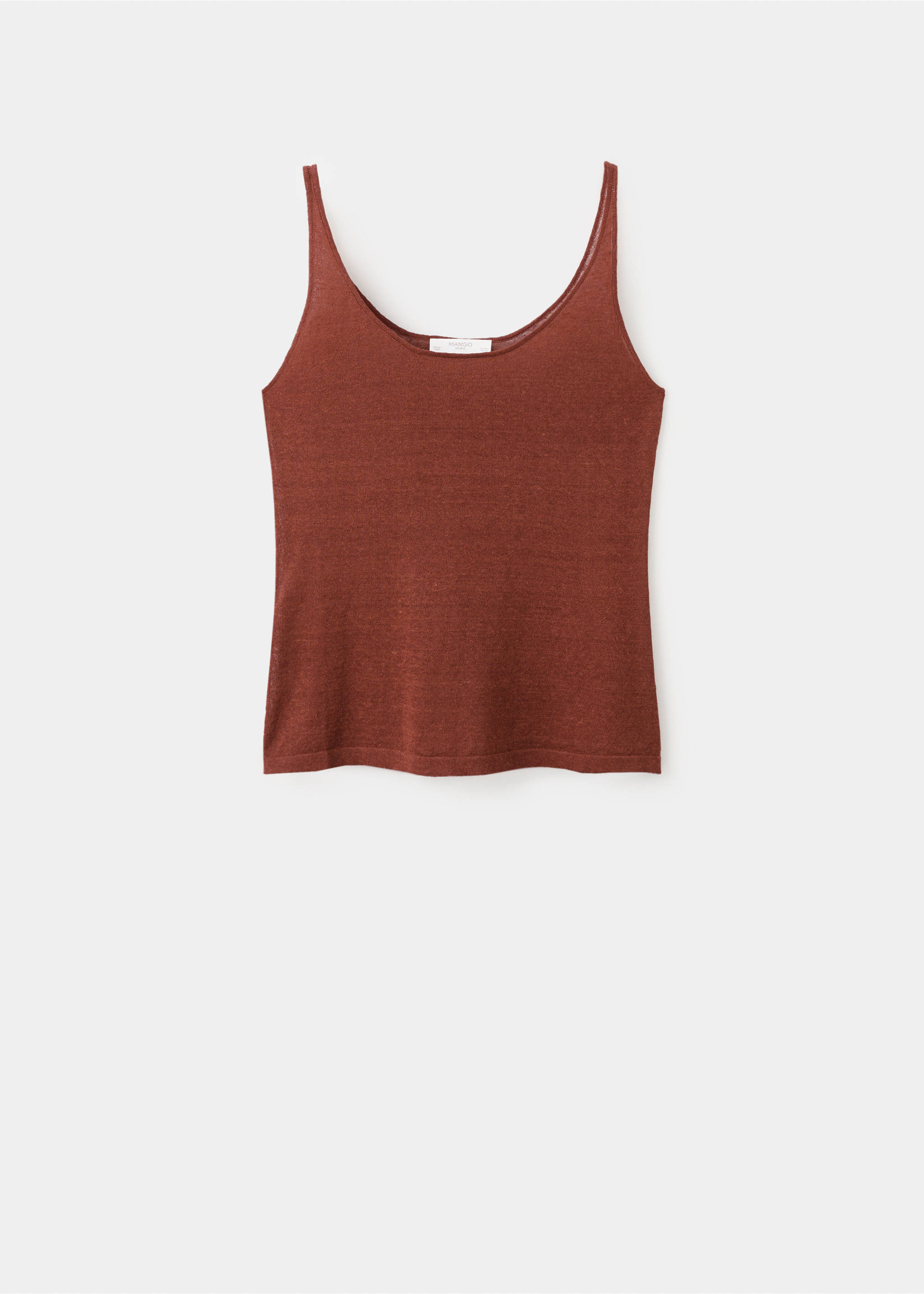 Linen knit top - Article without model, Orange. Ref: 27093313-00.