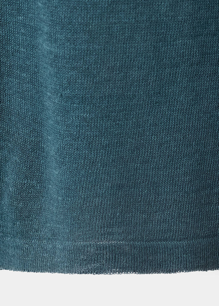 Stricktop aus Leinen — Nachtblau