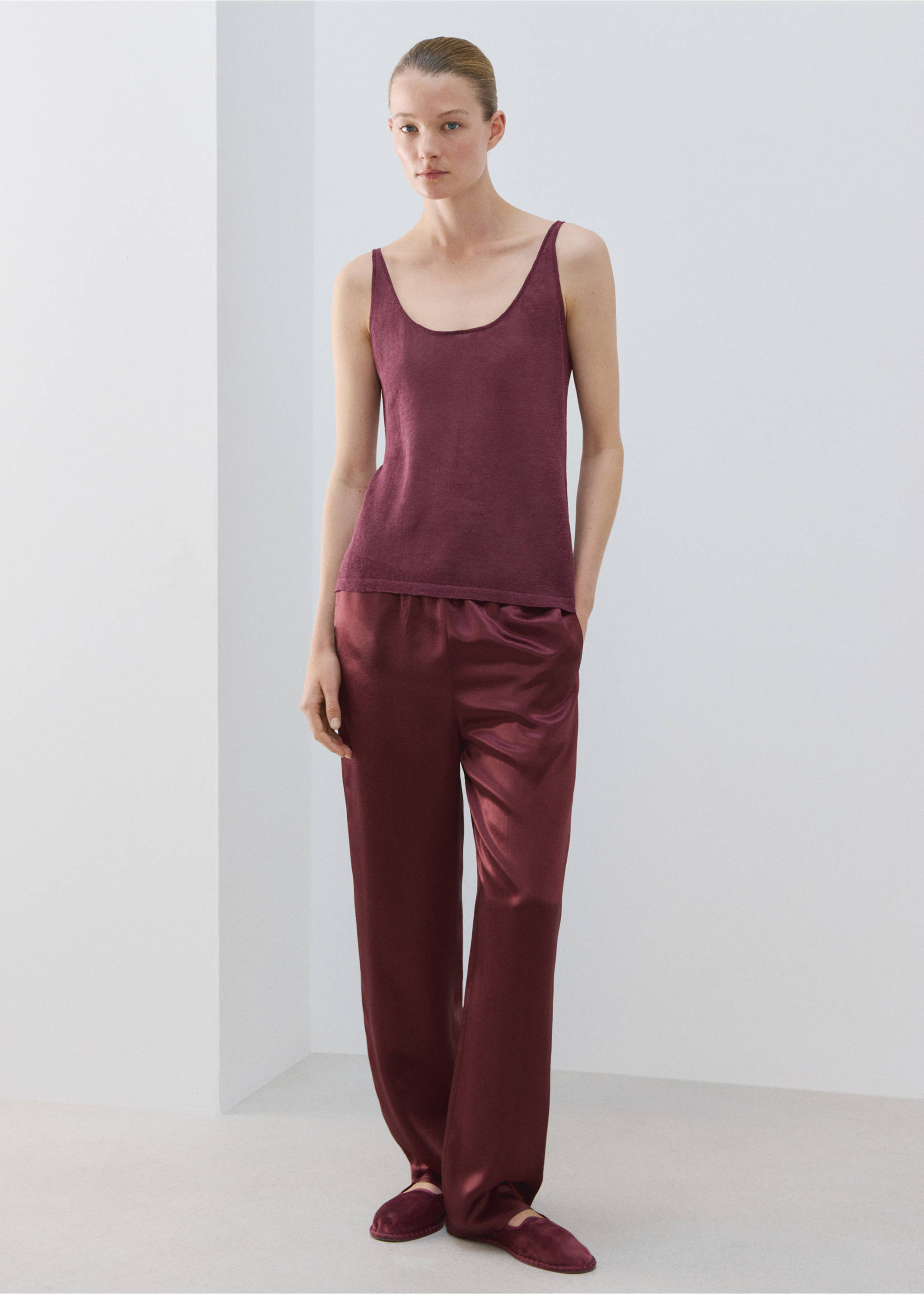 Linen knit top - General plane, Purple. Ref: 27093313-00.