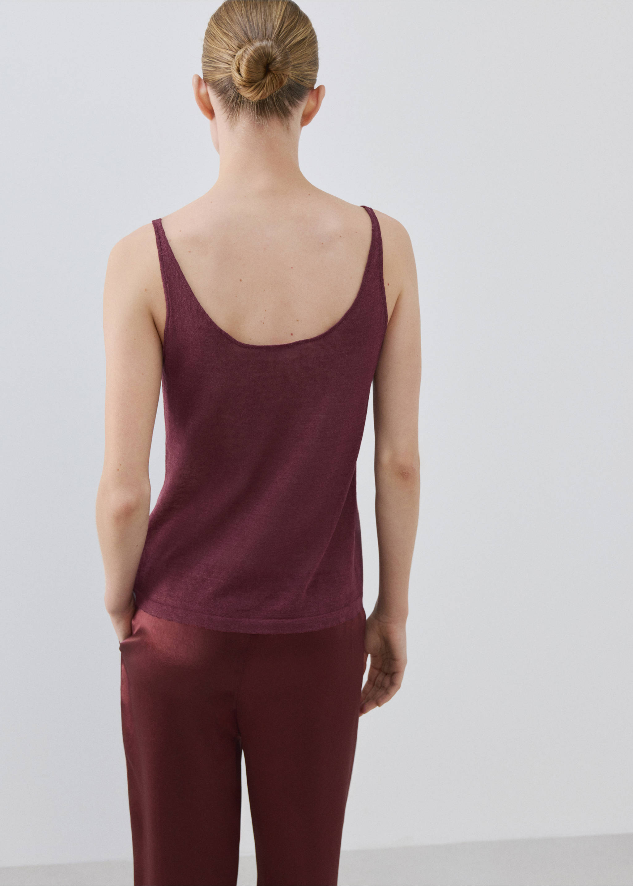 Linen knit top - Reverse of the article, Purple. Ref: 27093313-00.