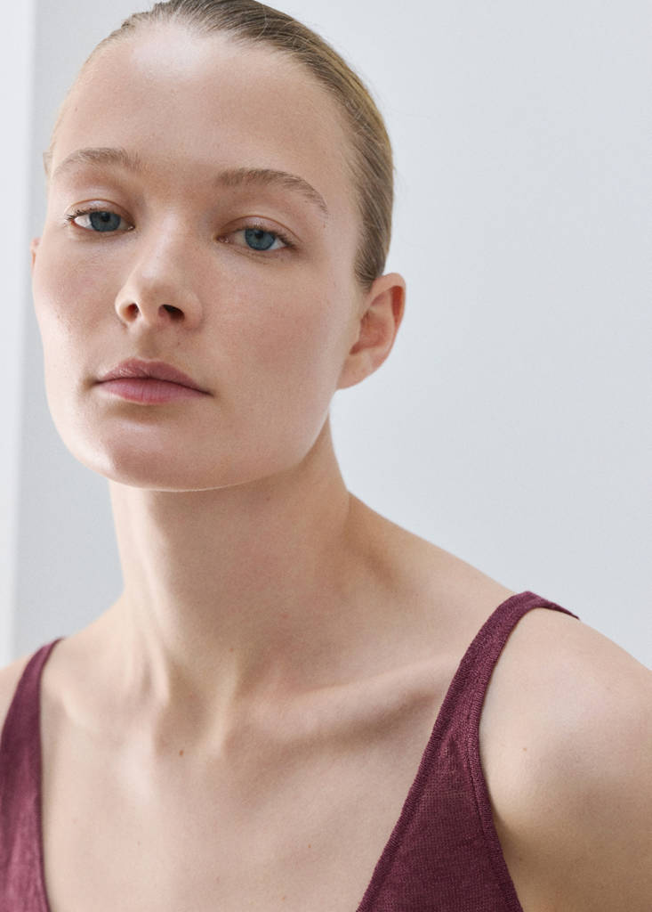 Stricktop aus Leinen — Lila