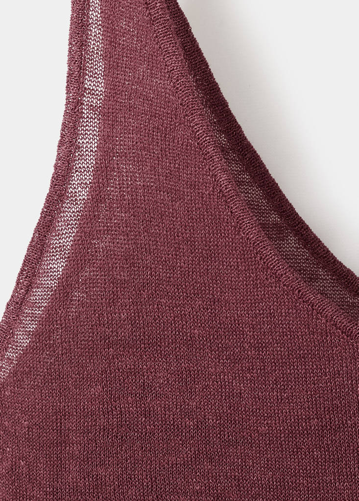 Stricktop aus Leinen — Lila