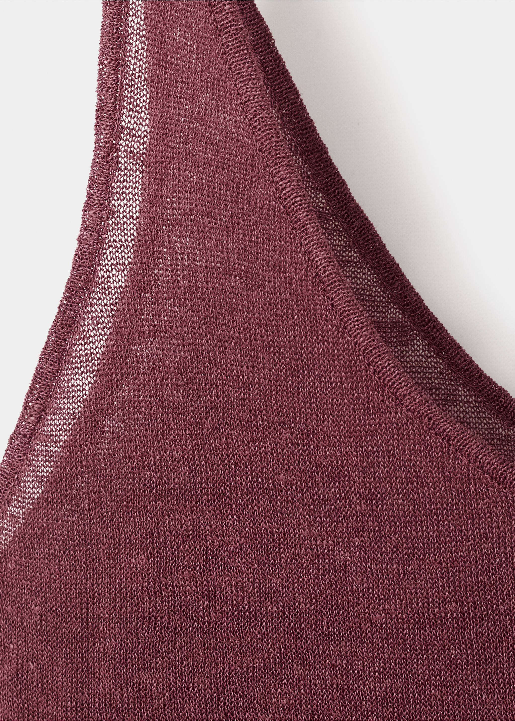 Linen knit top - Details of the article 8, Purple. Ref: 27093313-00.