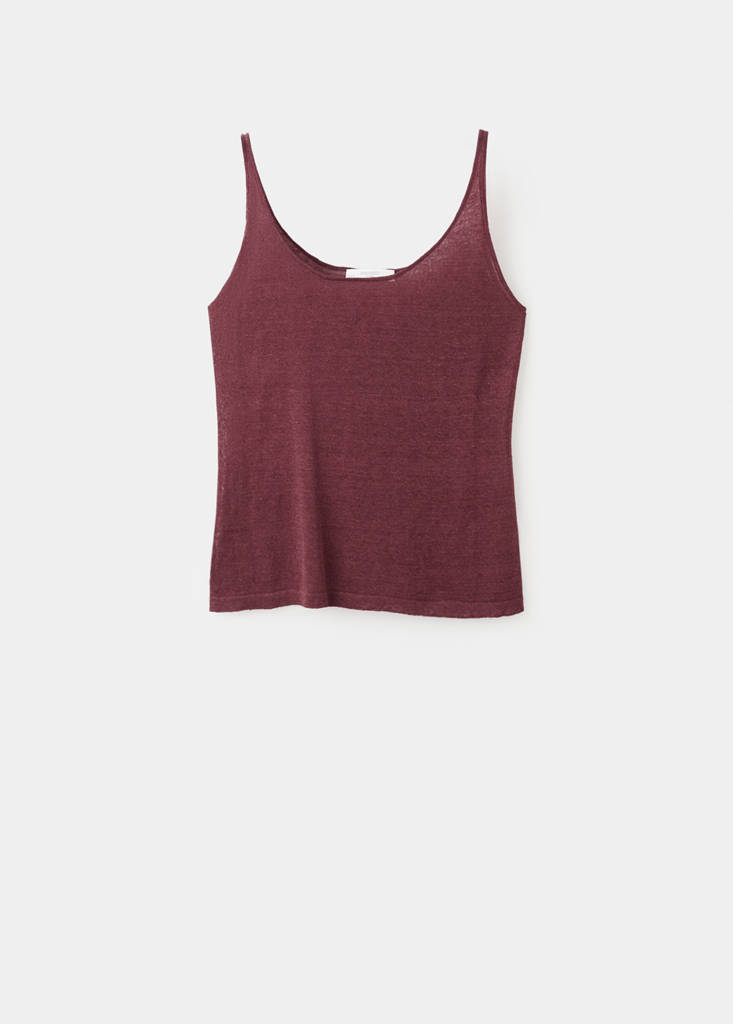 Stricktop aus Leinen — Lila
