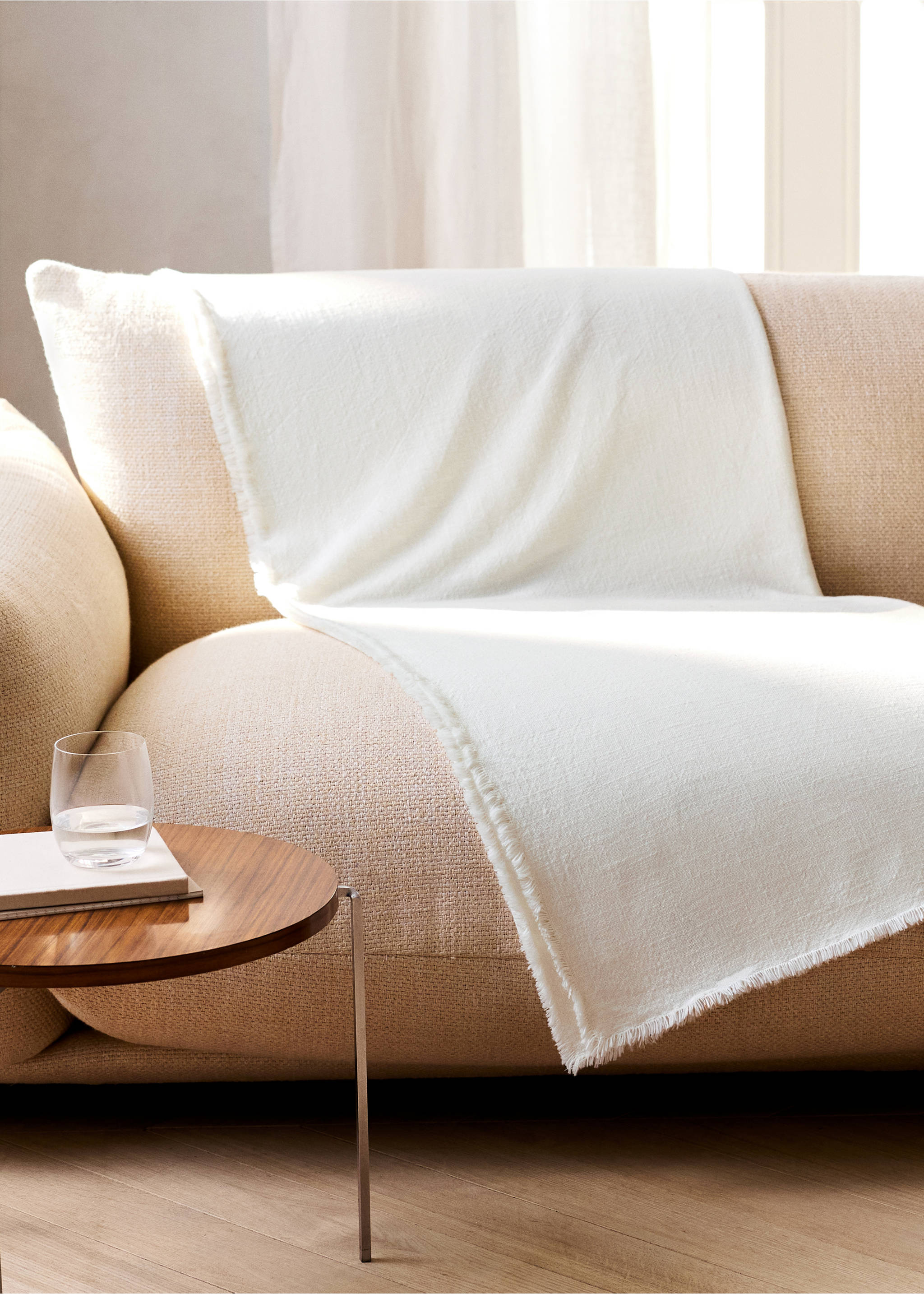 Manta de algodão multiusos - Plano geral, Branco-pérola. Ref: 27093315-00.