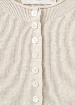 Short-sleeved knitted cardigan — Beige 7