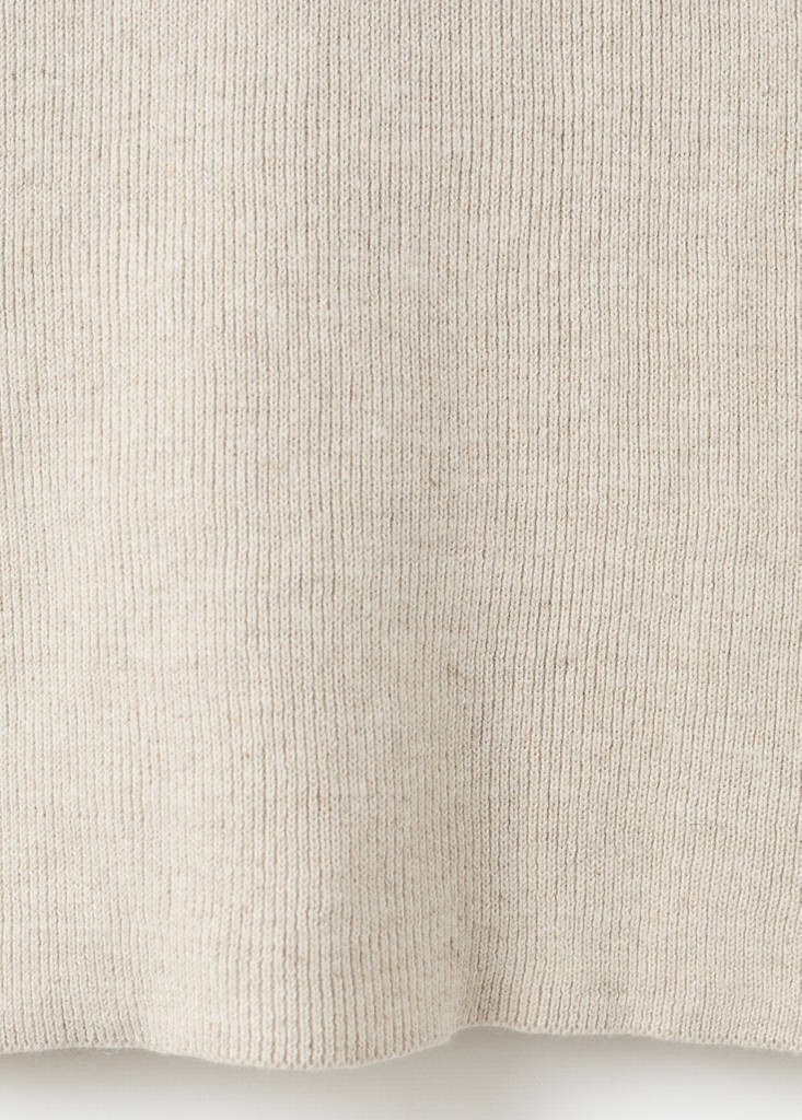 Short-sleeved knitted cardigan — Beige