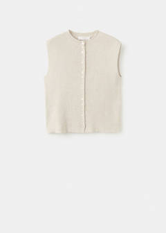 Short-sleeved knitted cardigan — Beige 6