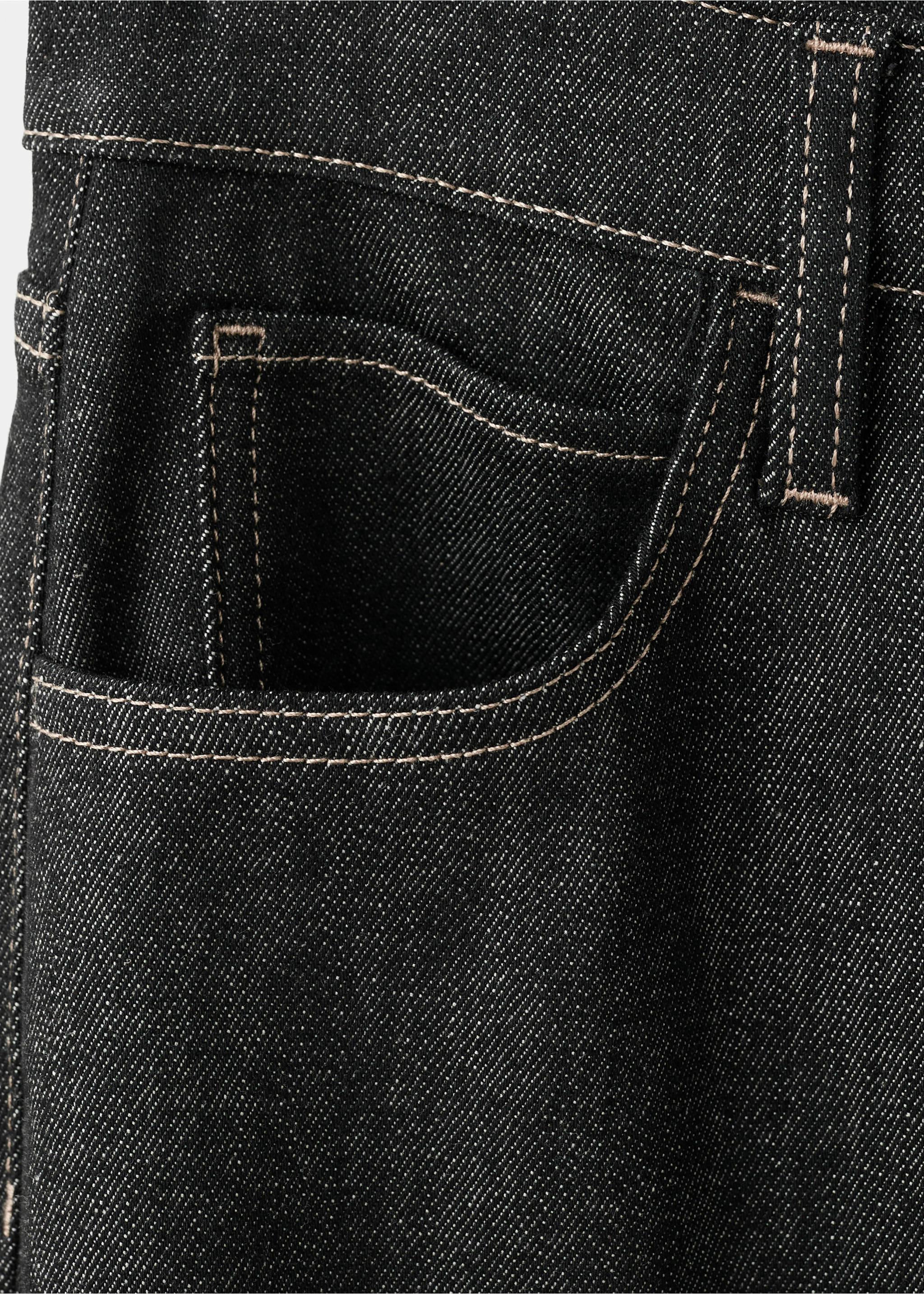 Flared-Jeans mit mittlerer Bundhöhe - Detail des Artikels 0, Schwarz. Ref: 27093318-00.