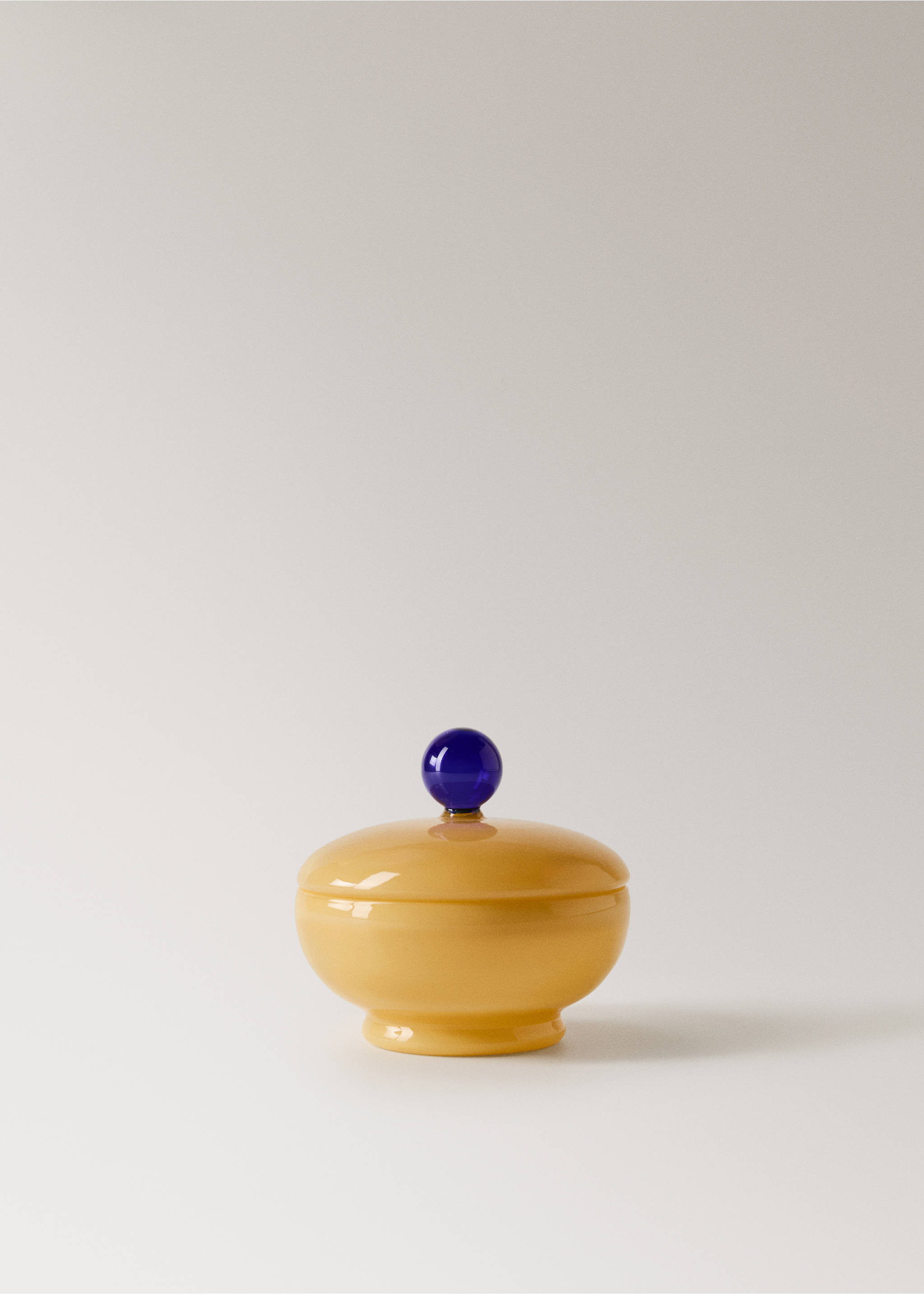 Coloured borosilicate bathroom jar - Article without model, Yellow. Ref: 27093320-00.