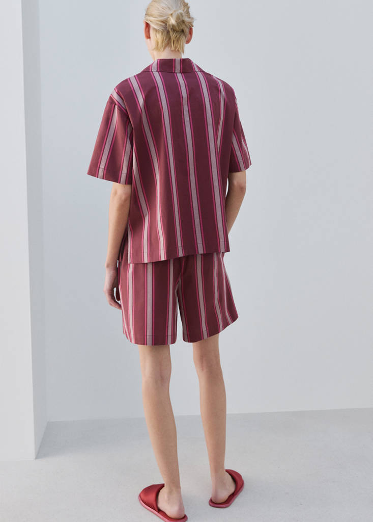 Striped pyjama shorts — Fuchsia