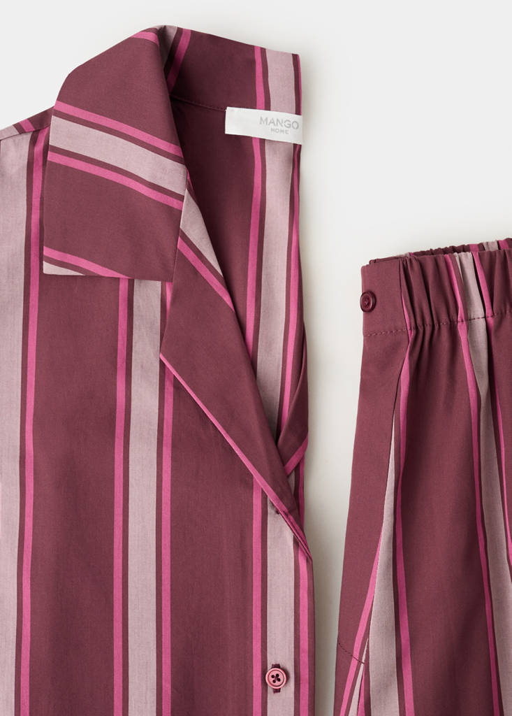 Striped pyjama shorts — Fuchsia