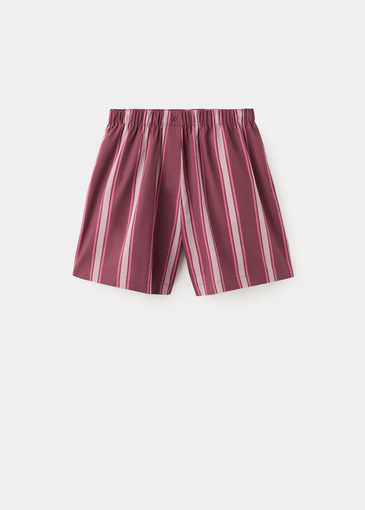 Striped pyjama shorts — Fuchsia