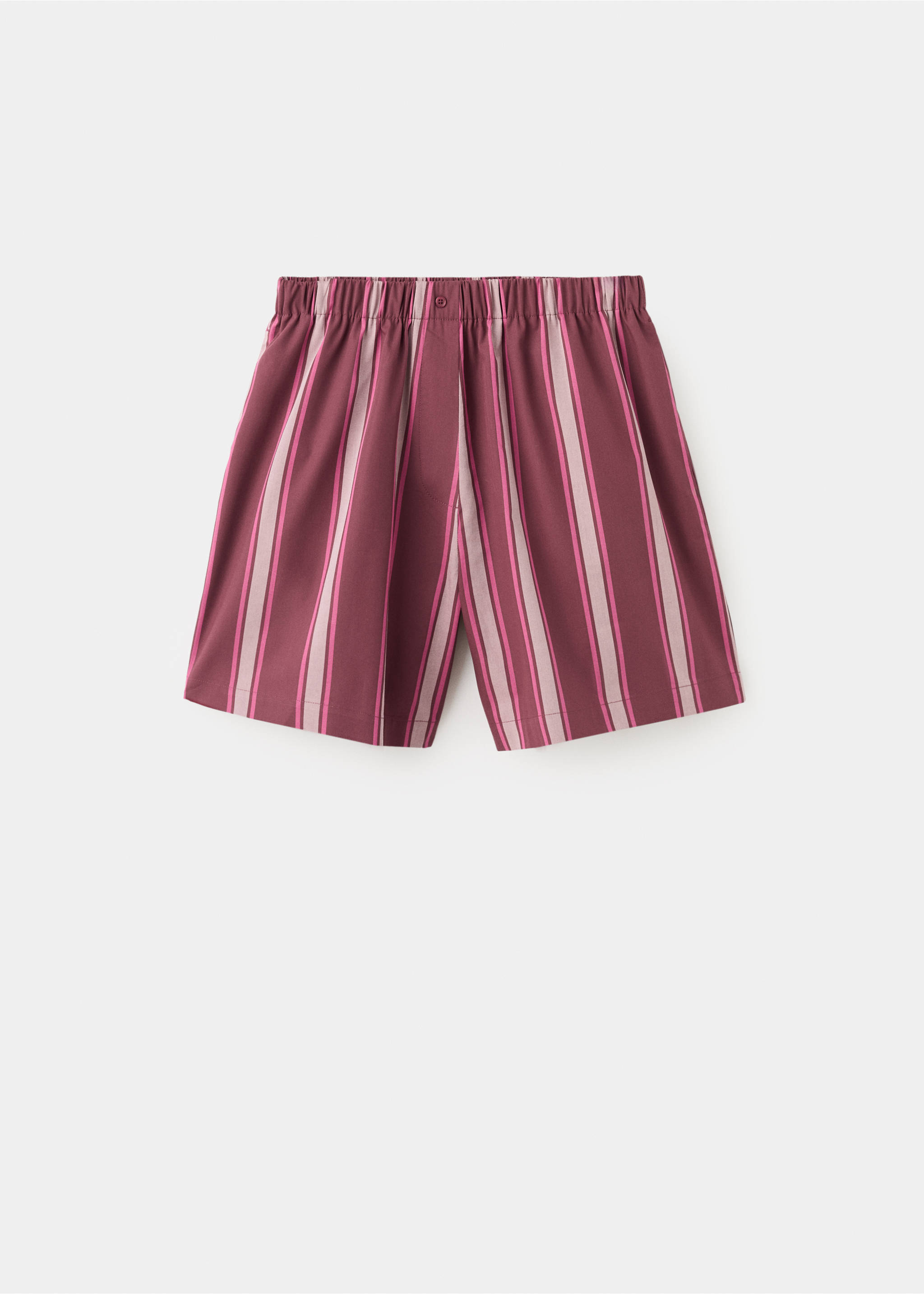 Striped pyjama shorts - Article without model, Fuchsia. Ref: 27093323-00.