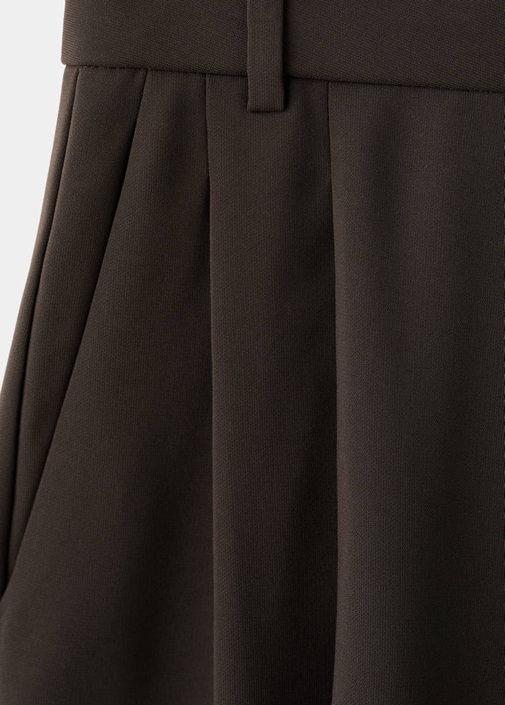 Straight mid-rise bermuda shorts — Brown