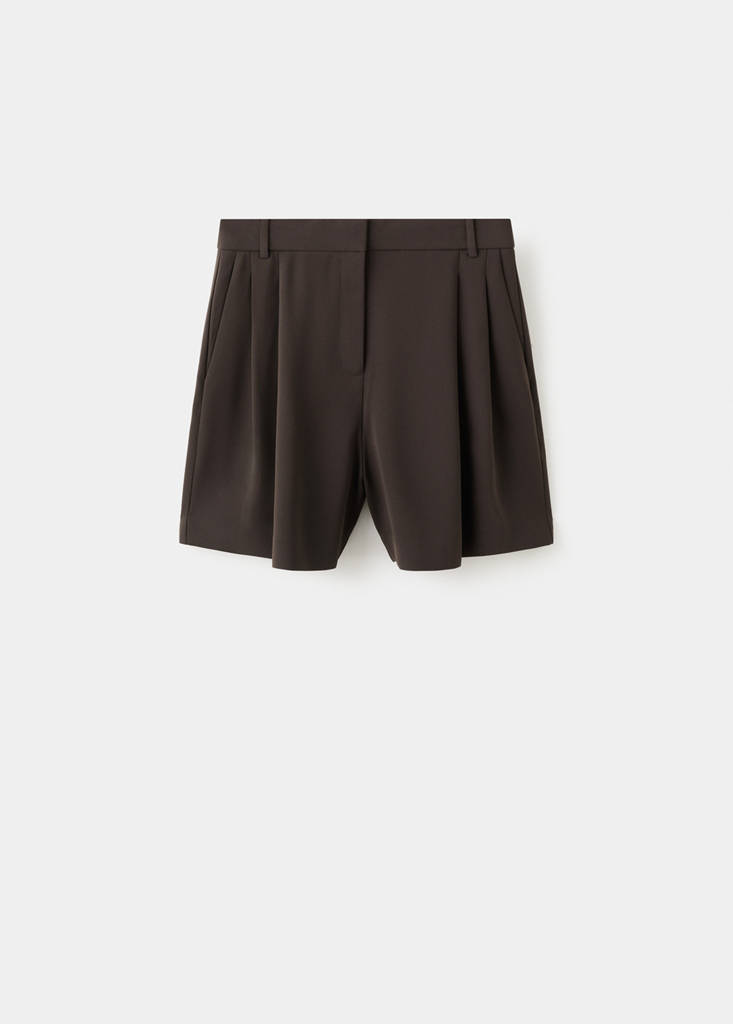 Straight mid-rise bermuda shorts — Brown