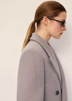 Double-breasted wool coat — Medium Brown 4