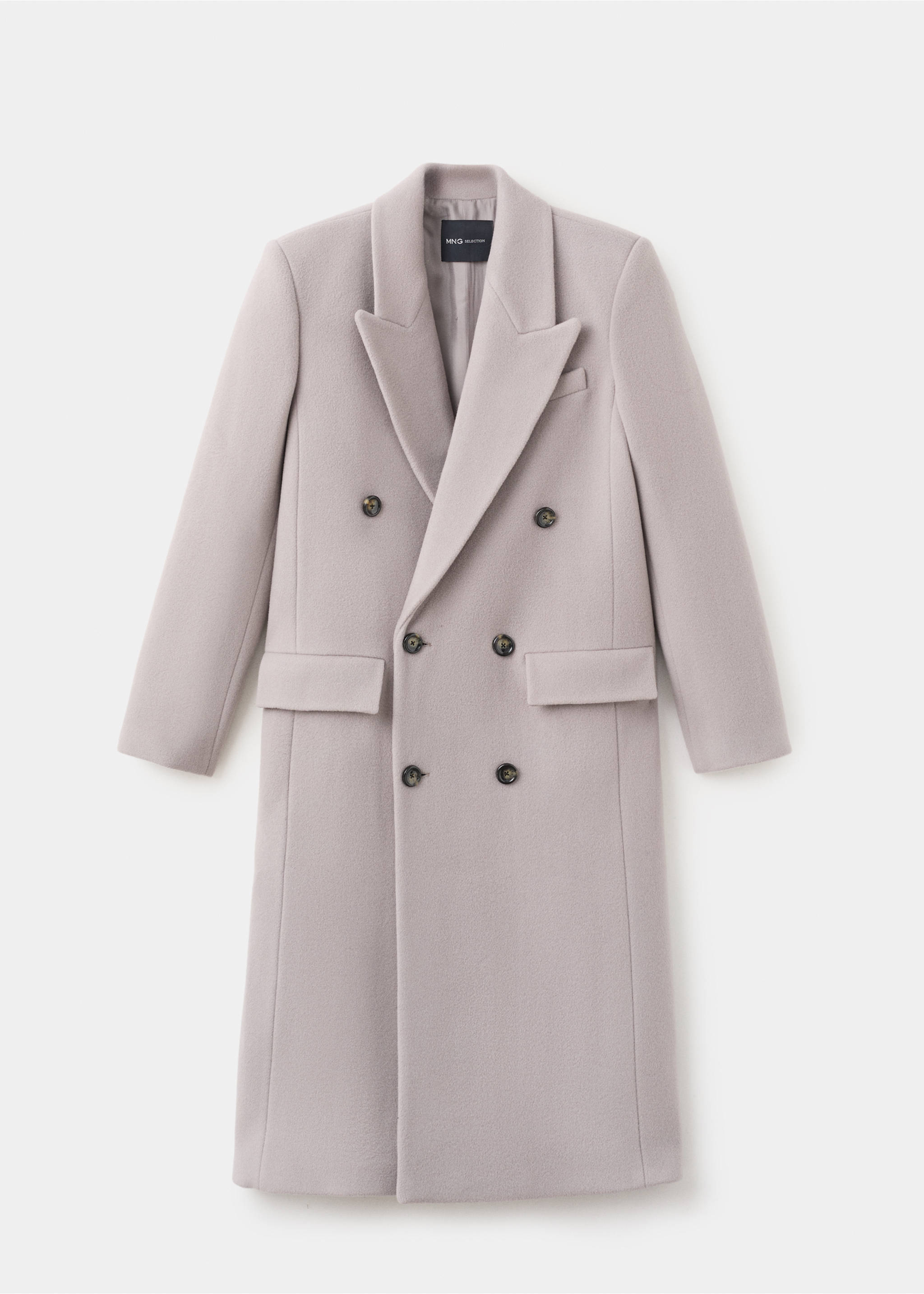 Double-breasted wool coat - Article without model, Medium Brown. Ref: 27093325-00.