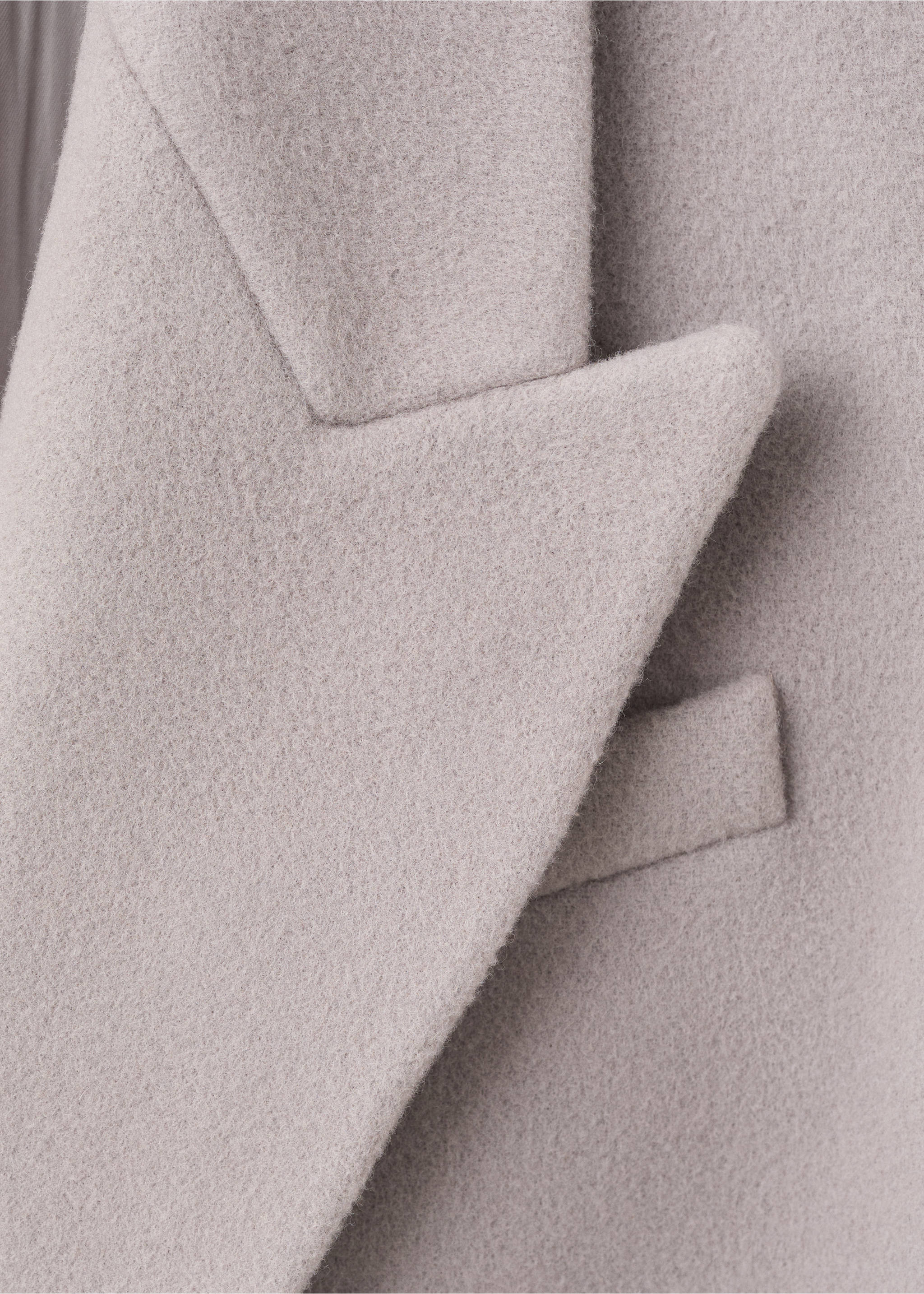 Double-breasted wool coat - Details of the article 8, Medium Brown. Ref: 27093325-00.