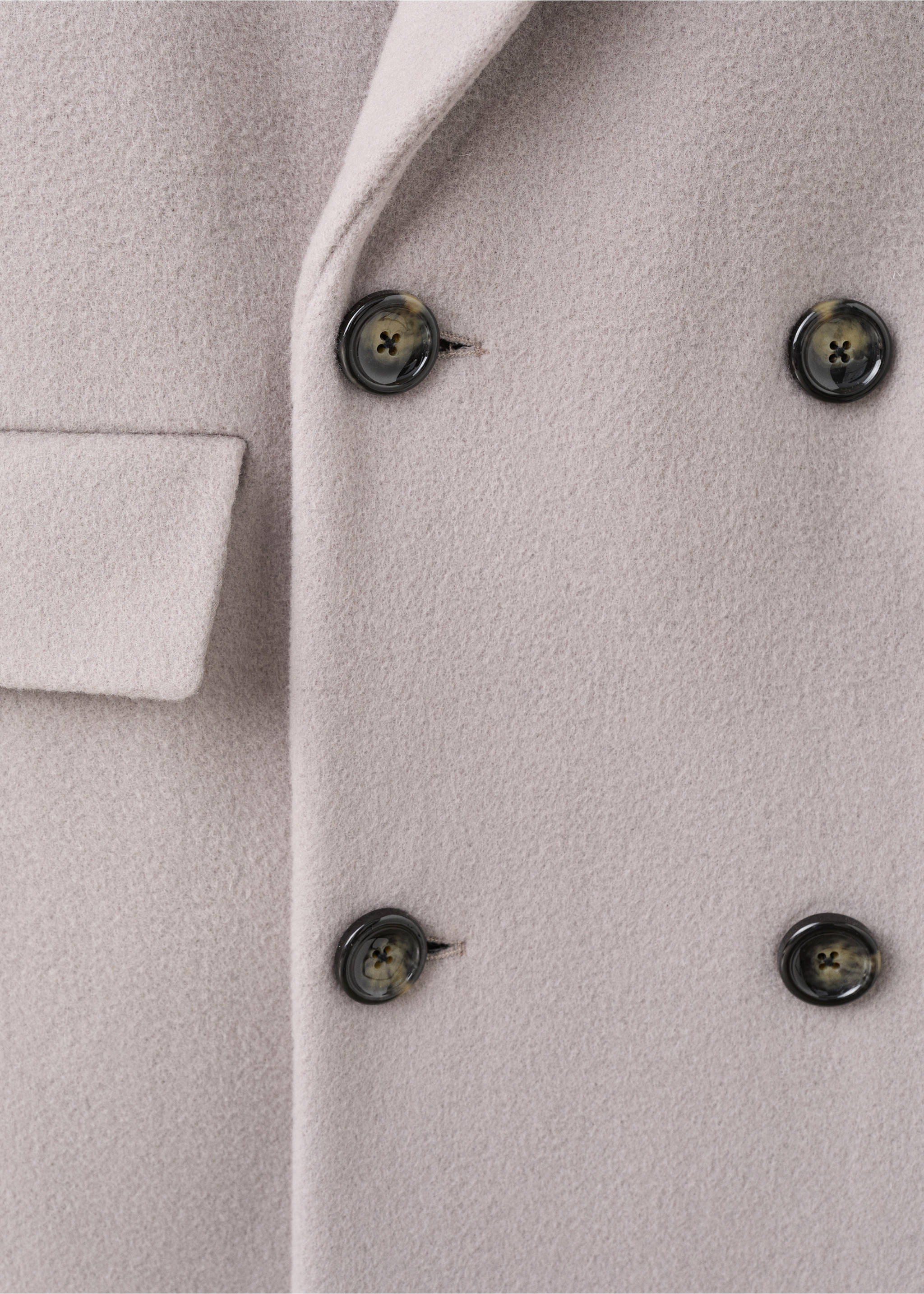 Double-breasted wool coat - Details of the article 0, Medium Brown. Ref: 27093325-00.