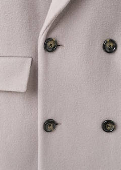 Double-breasted wool coat — Medium Brown 9