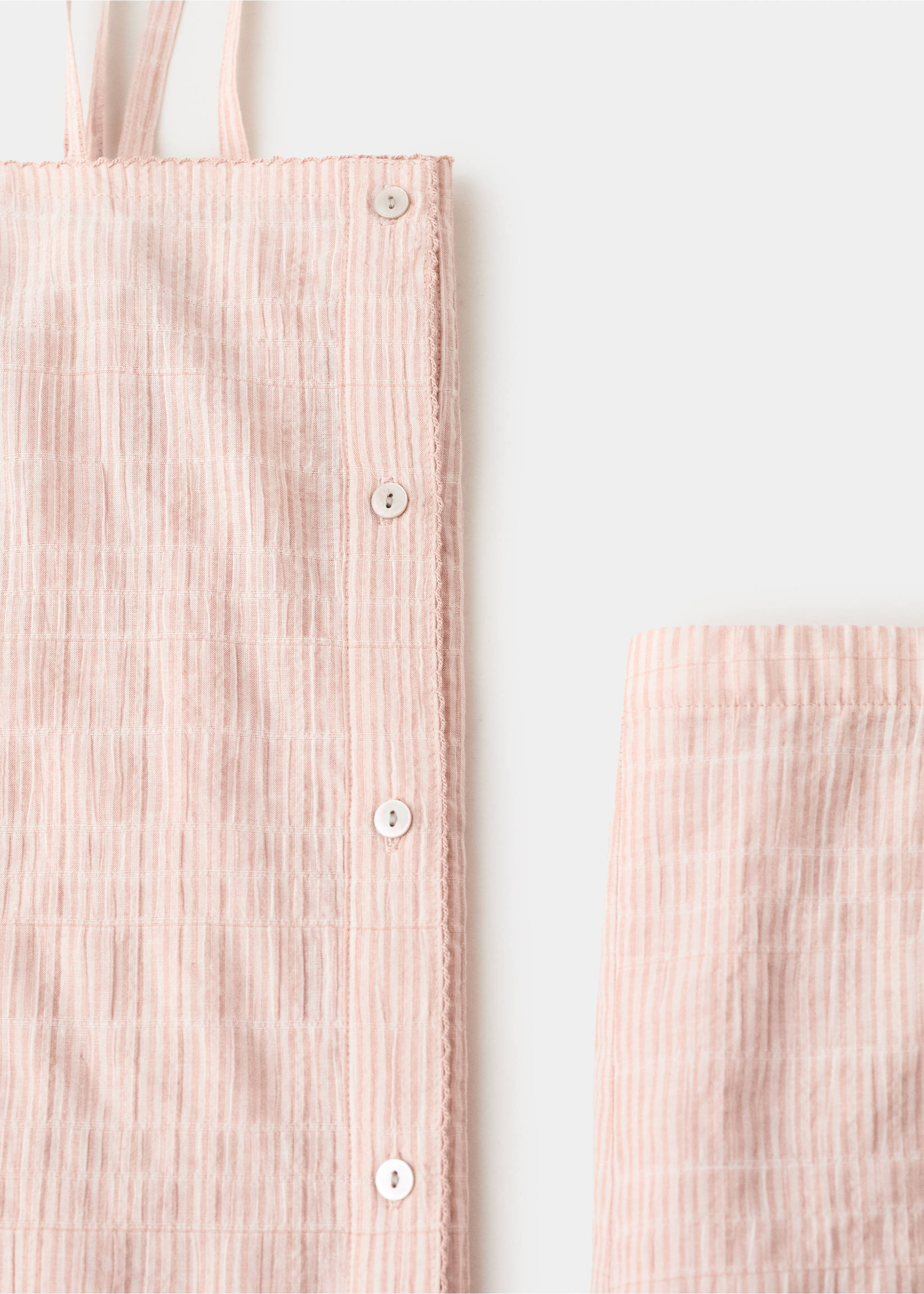 Two-piece cotton strap pyjamas - Details of the article 0, Orange. Ref: 27093326-00.
