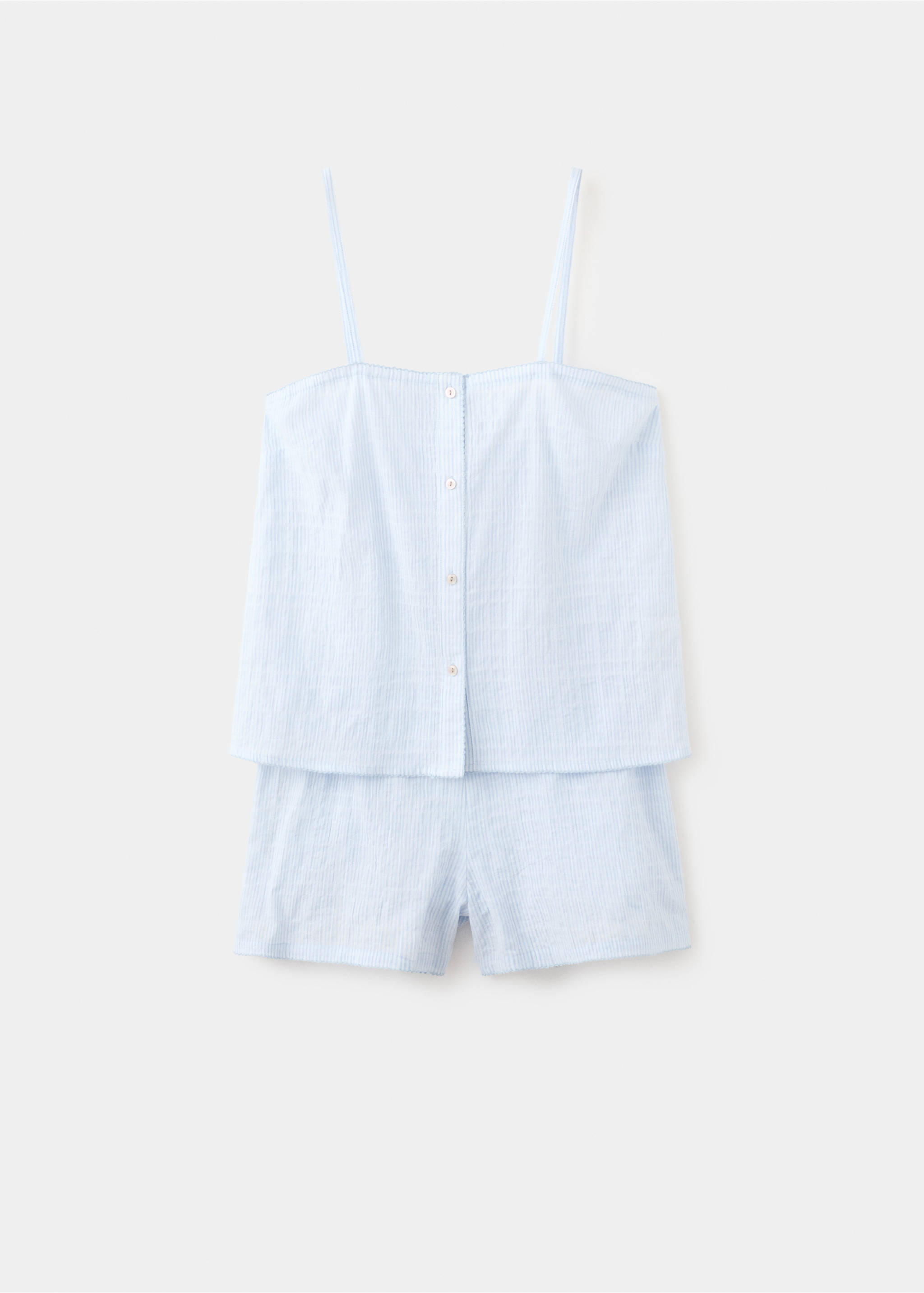 Pyjama deux pièces coton à bretelles - Article sans modèle, Bleu. Ref: 27093326-00.