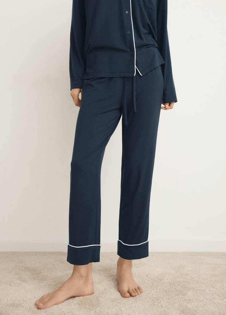 Two-piece pyjamas with piping — Indigo Blue