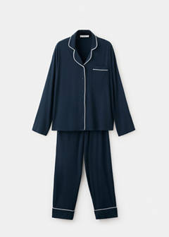 Two-piece pyjamas with piping — Indigo Blue 7