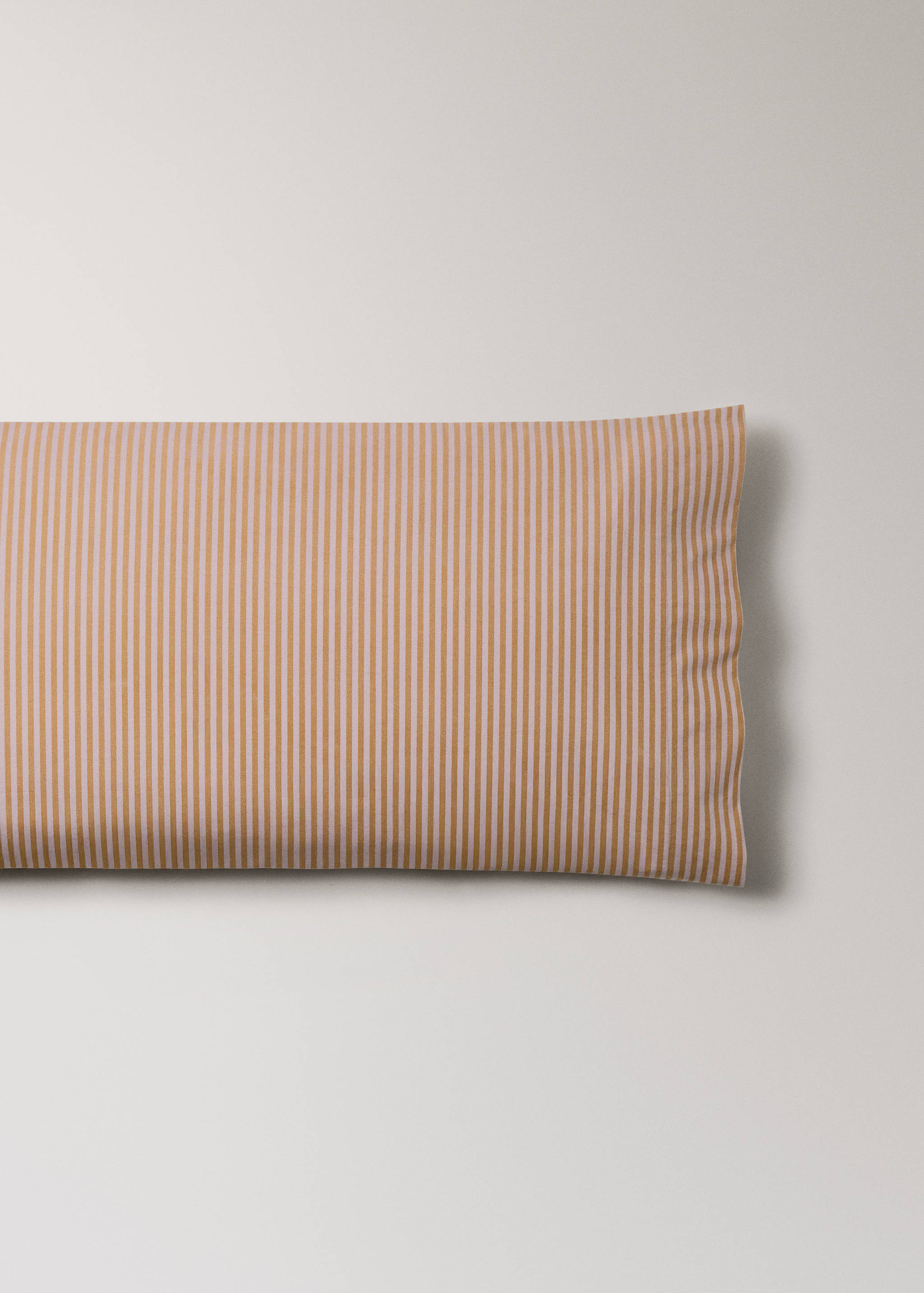 Percale cotton pillowcase, 200 thread count, small stripe print, 45x110 cm - Article without model