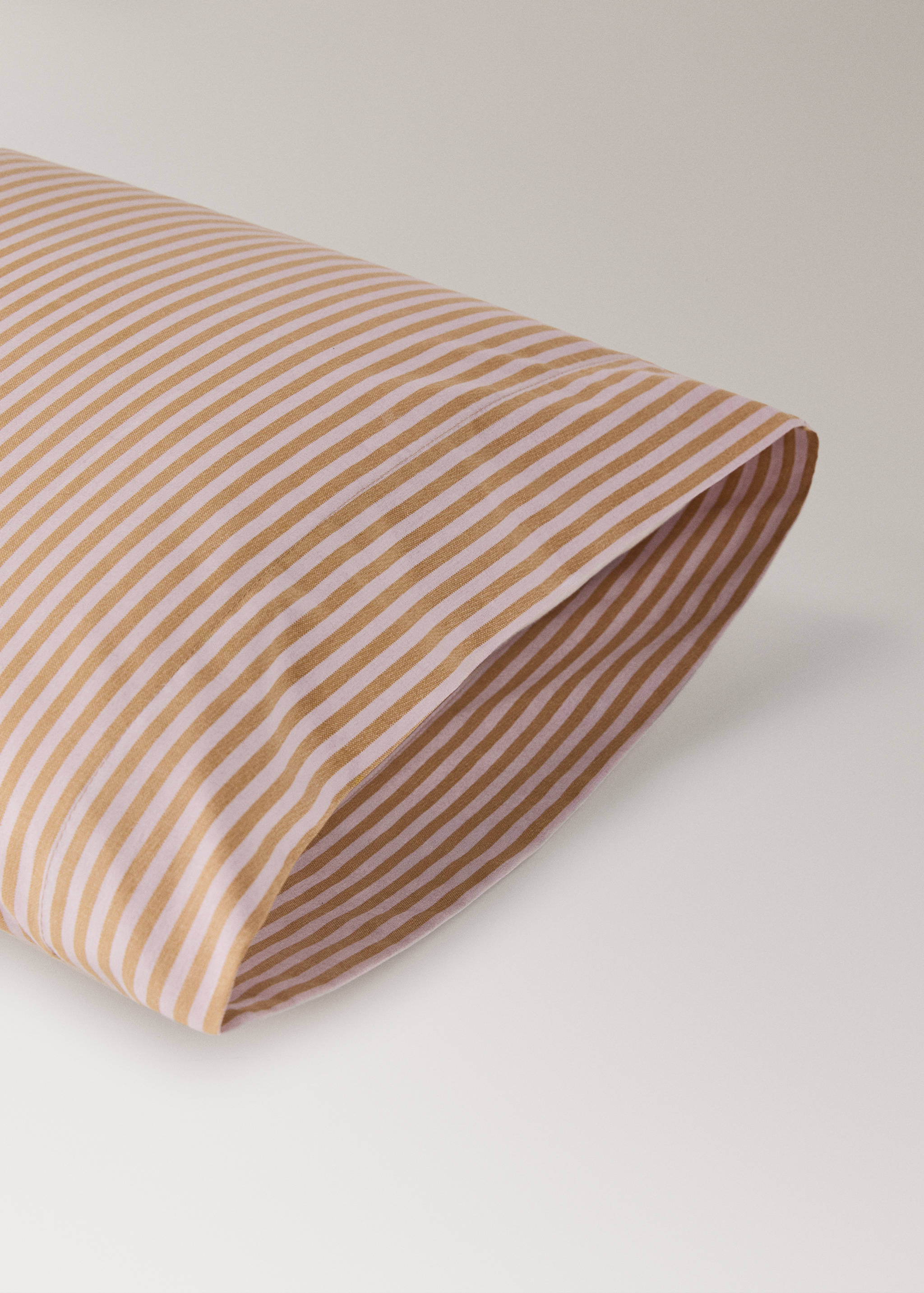 Percale cotton pillowcase, 200 thread count, small stripe print, 45x110 cm - Details of the article 2