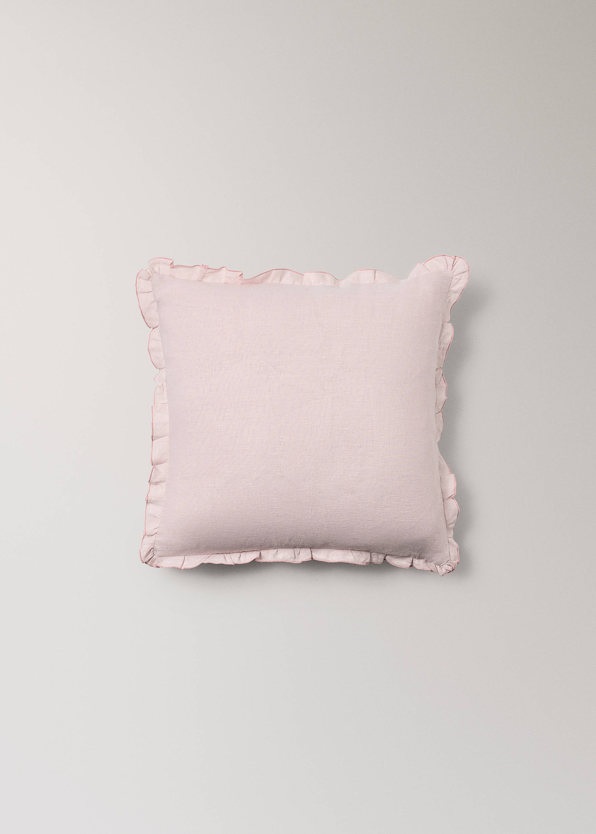 100% linen cushion cover with ruffle 45x45 cm - Article without model