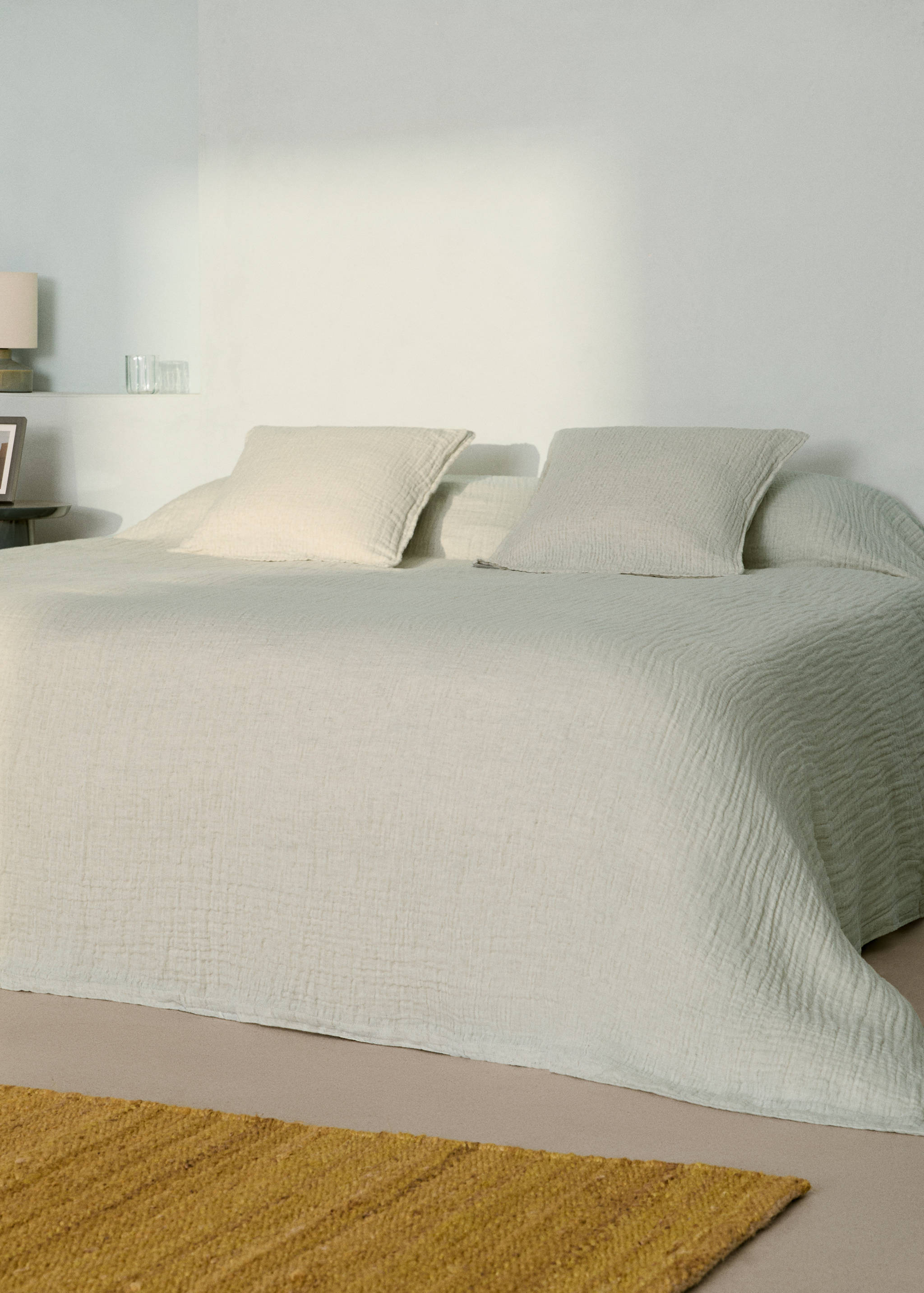 Linen cotton melange bedspread 130/140/150 cm bed - General plane