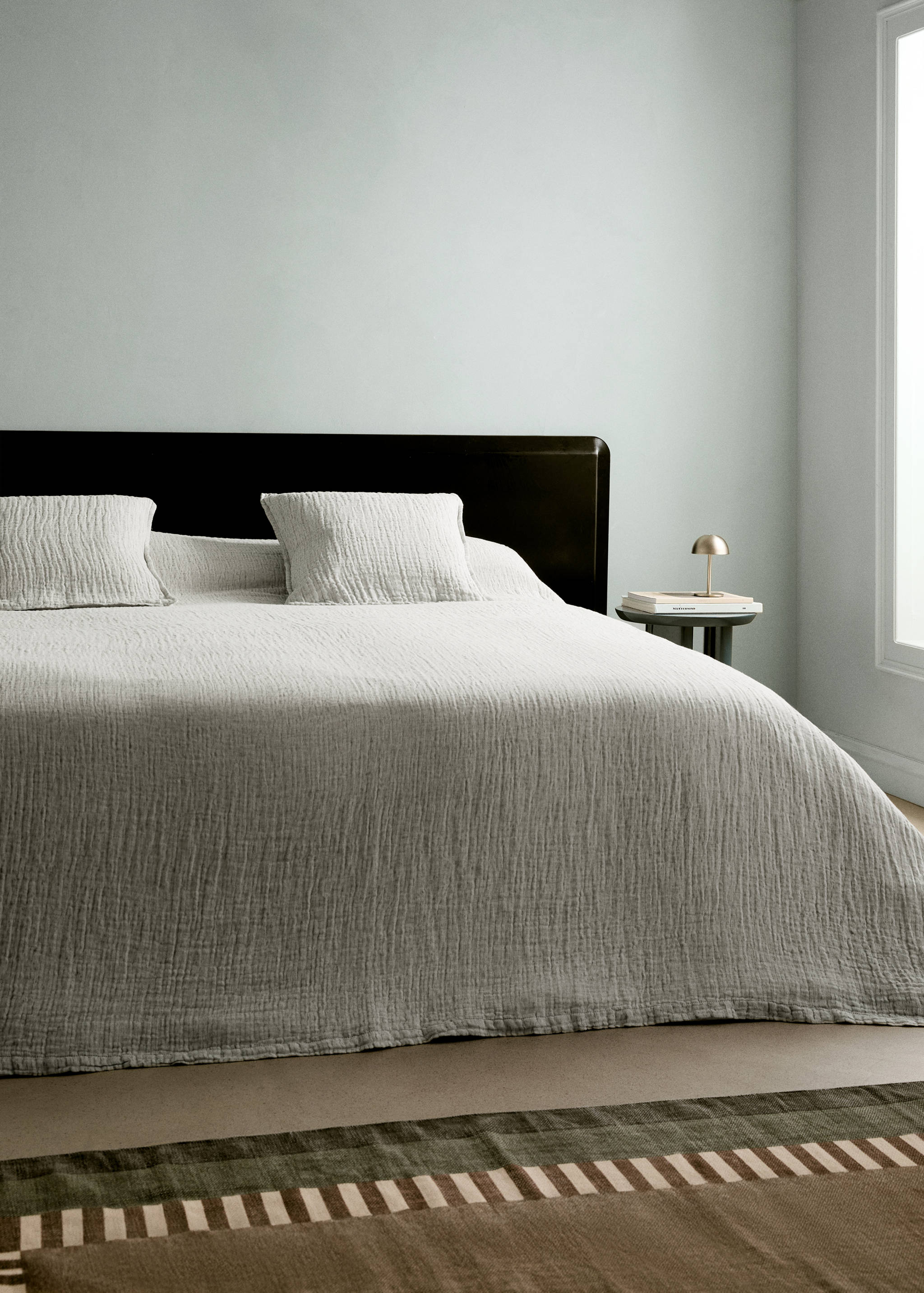 Linen cotton melange bedspread 130/140/150 cm bed - General plane