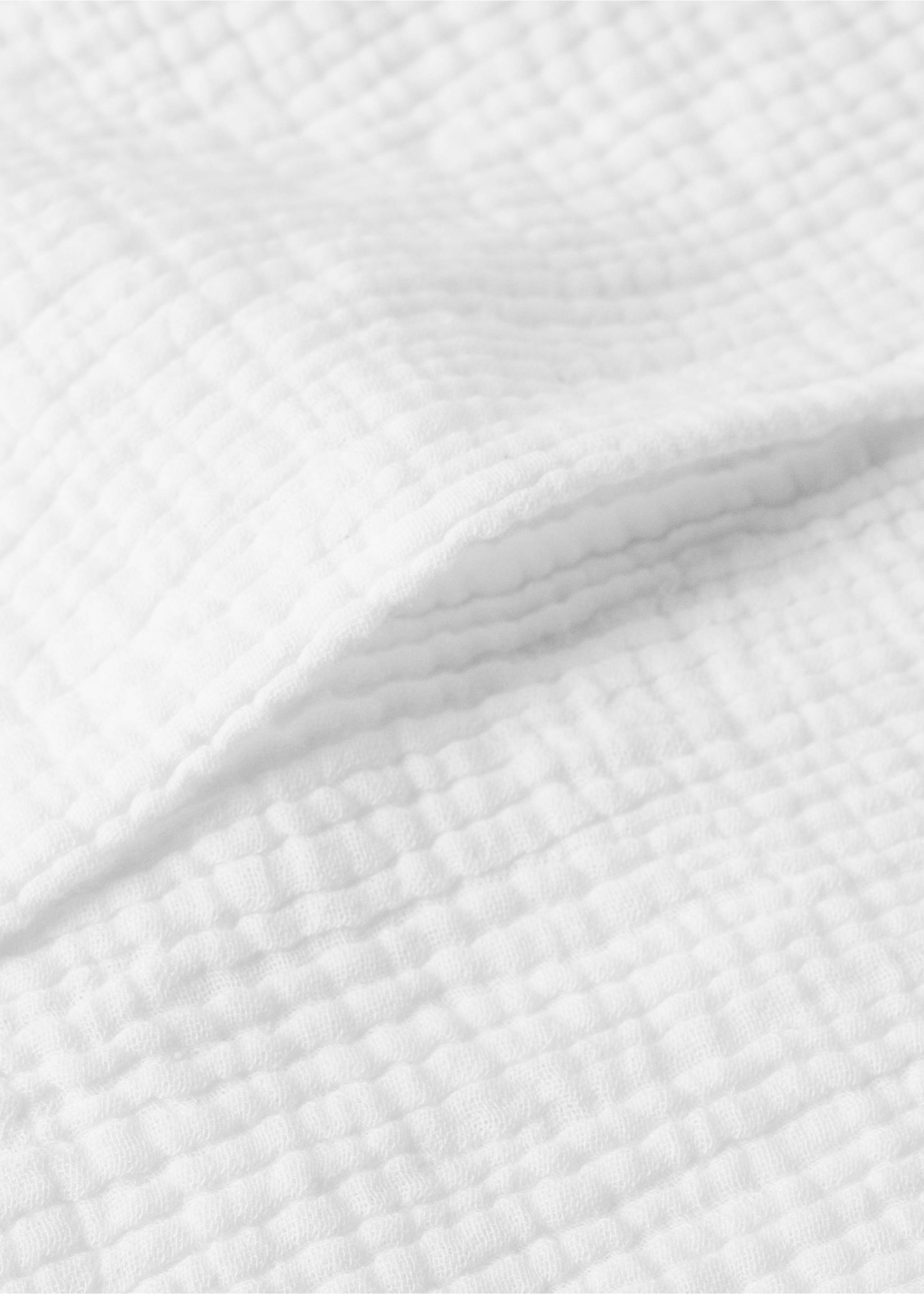 Cot bed duvet cover in gauze fabric - Details of the article 1, Off White. Ref: 27093334-00.