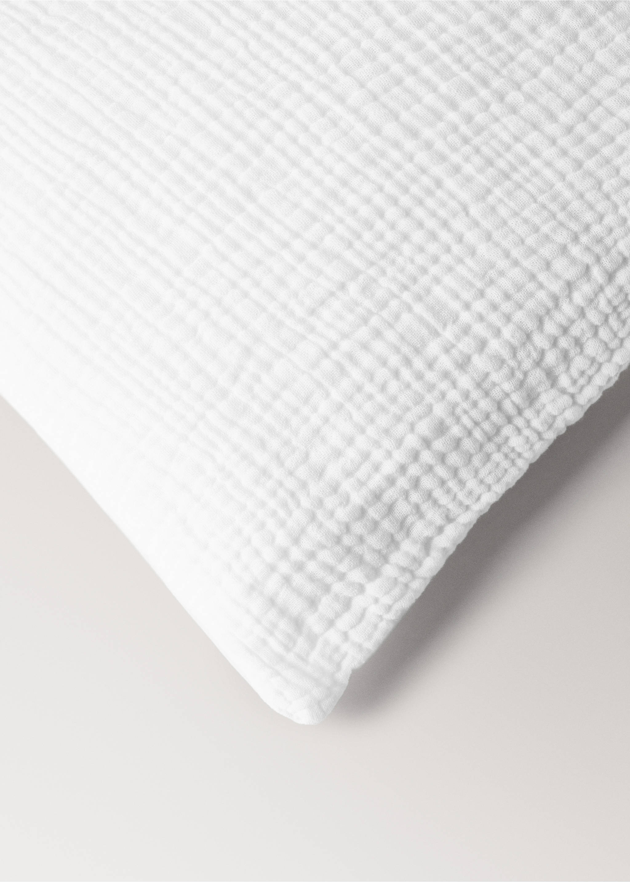Cot bed duvet cover in gauze fabric - Details of the article 3, Off White. Ref: 27093334-00.