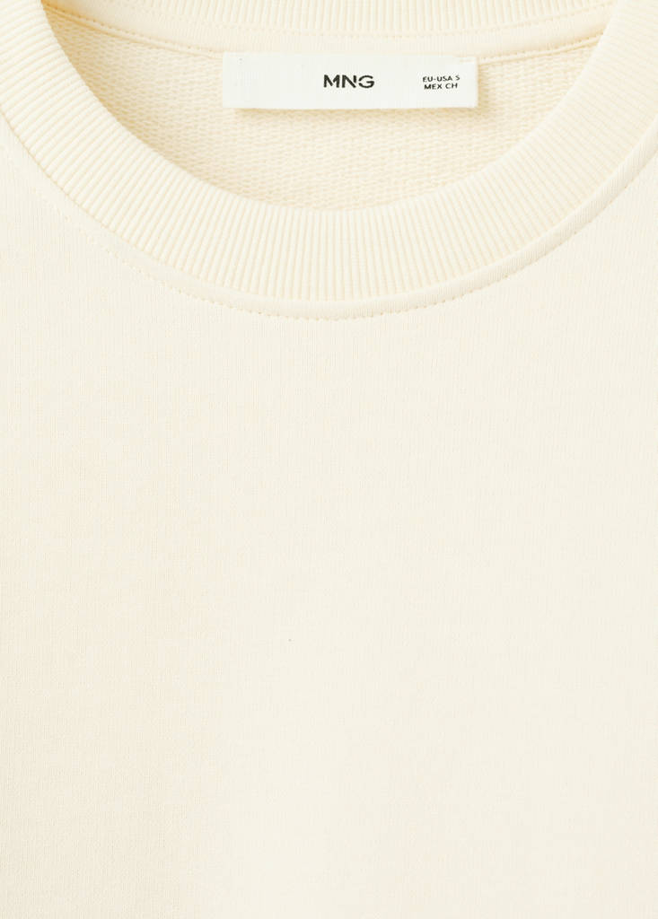 Round-neck cotton sweatshirt — Pastel Yellow