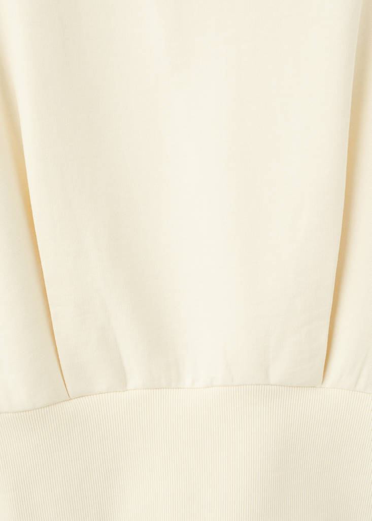 Round-neck cotton sweatshirt — Pastel Yellow