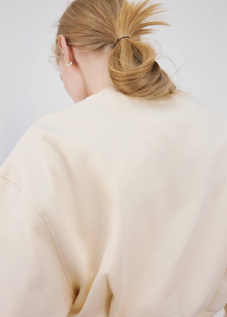 Round-neck cotton sweatshirt — Pastel Yellow