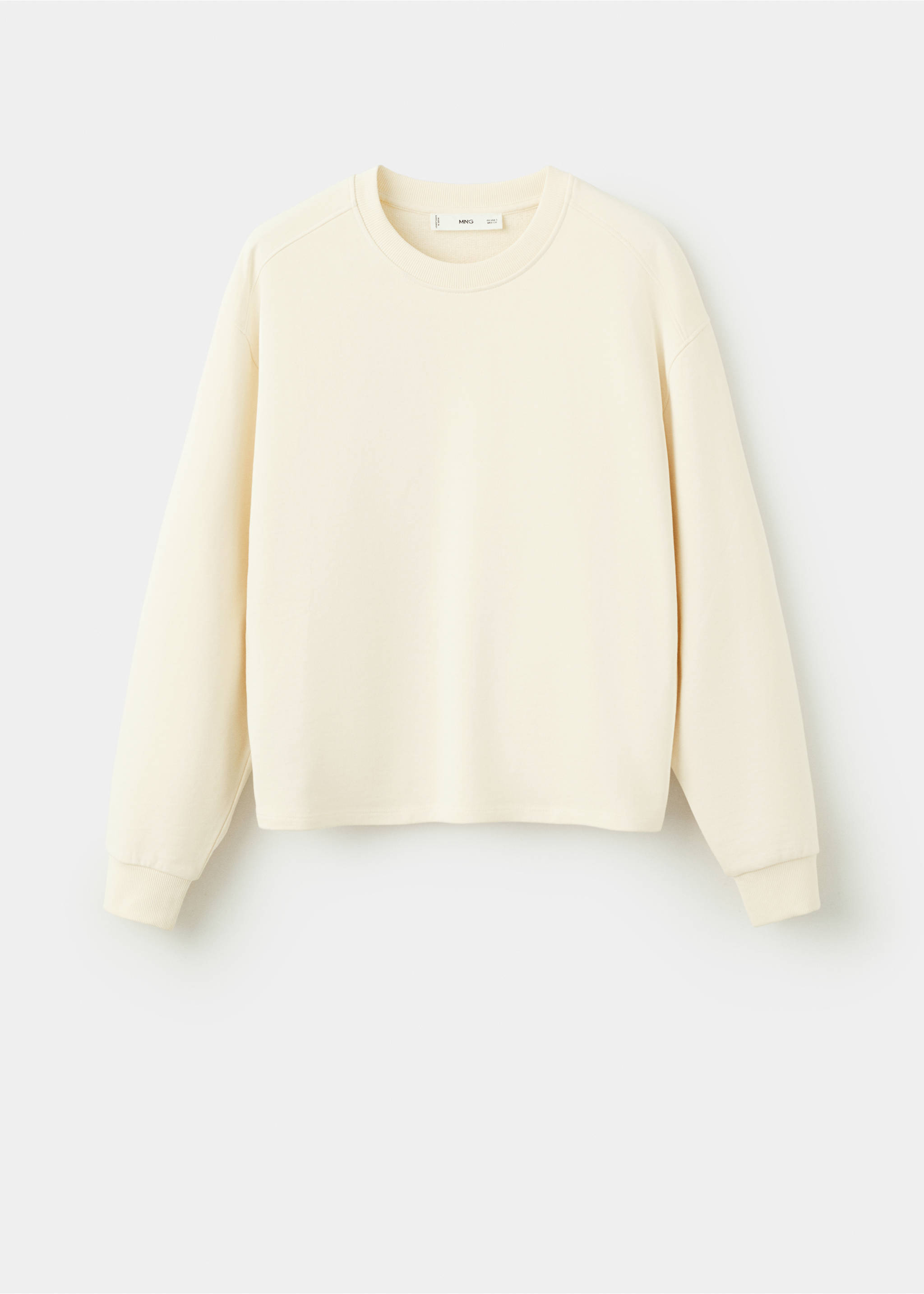 Round-neck cotton sweatshirt - Article without model, Pastel Yellow. Ref: 27093335-01.