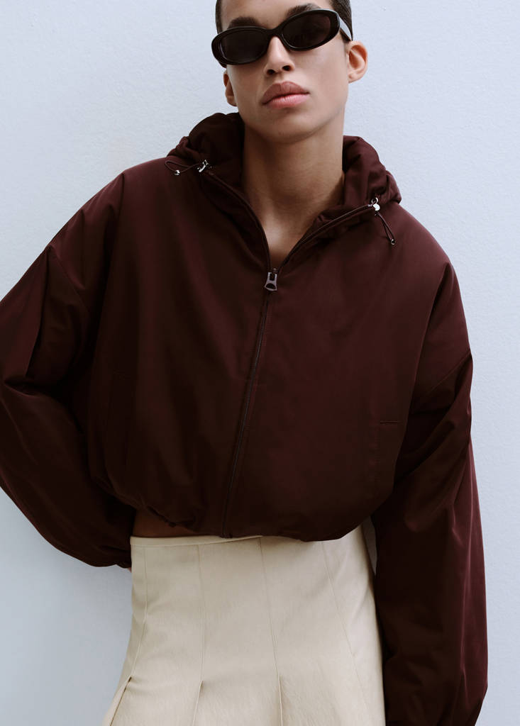 Faux-leather godet skirt