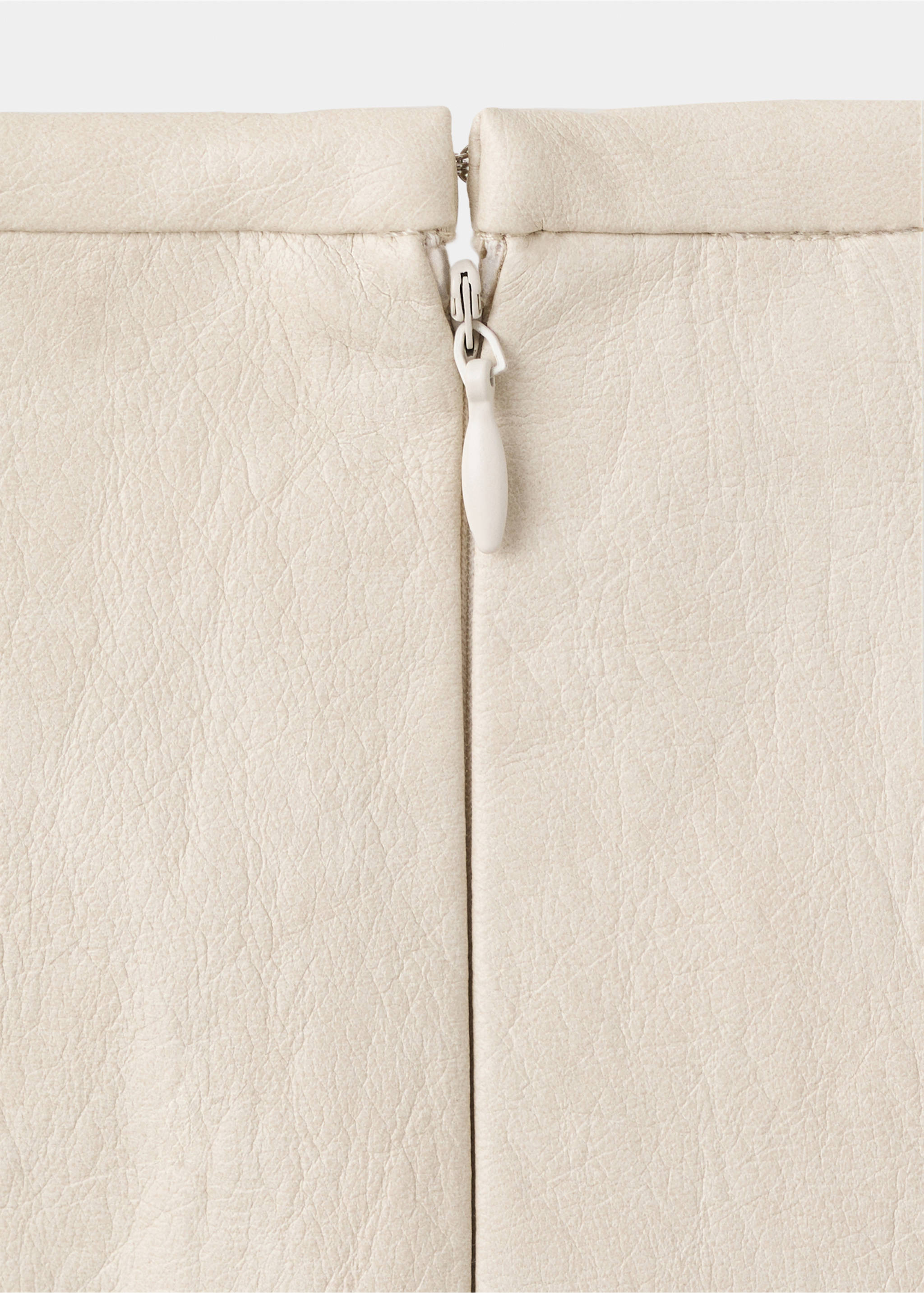 皮革效果拼接喇叭裙 - null, 米色. Ref: 27093336-00.