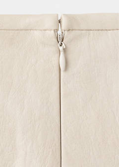 Faux-leather godet skirt — Ecru 6