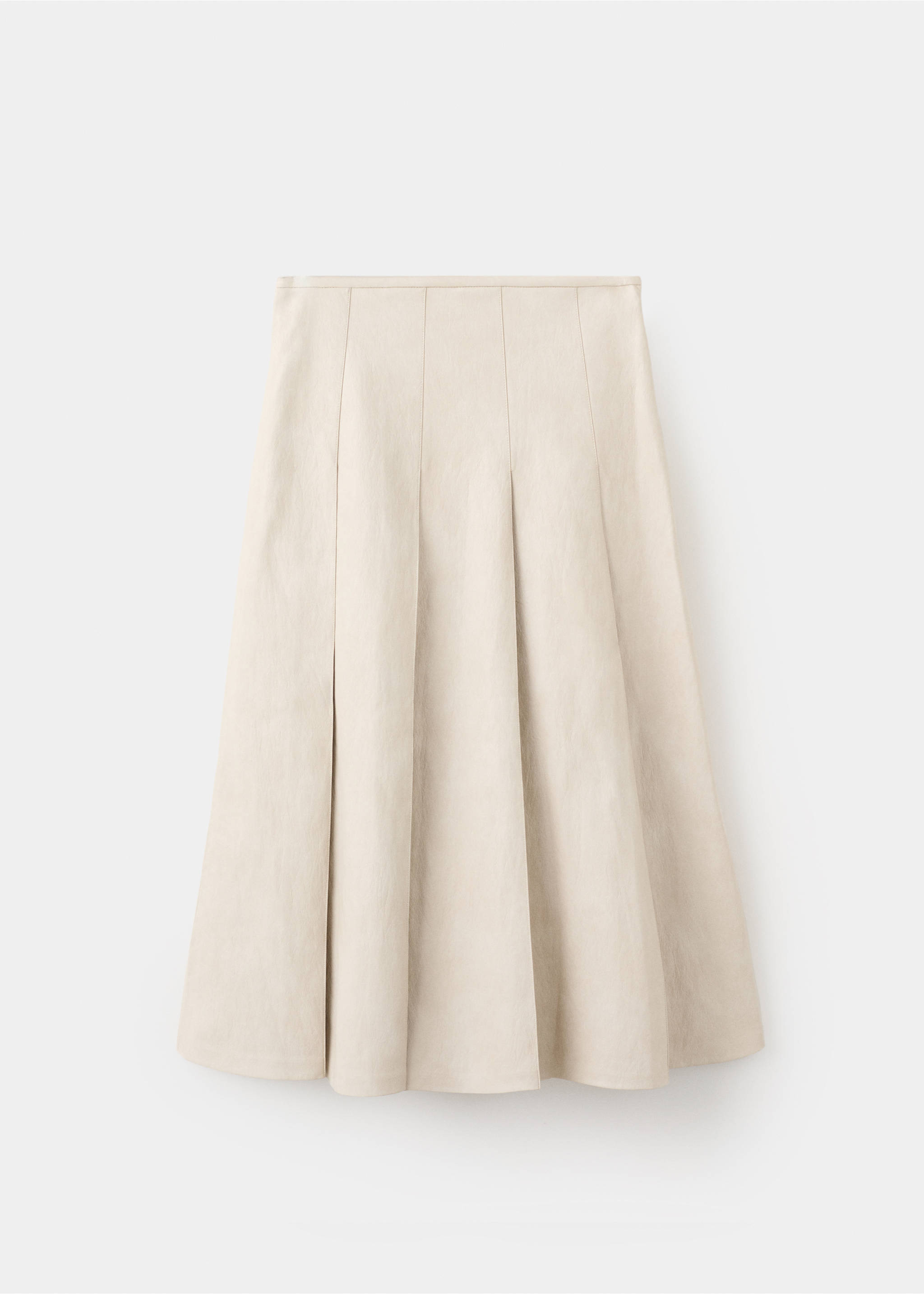 Faux-leather godet skirt - Article without model, Ecru. Ref: 27093336-00.