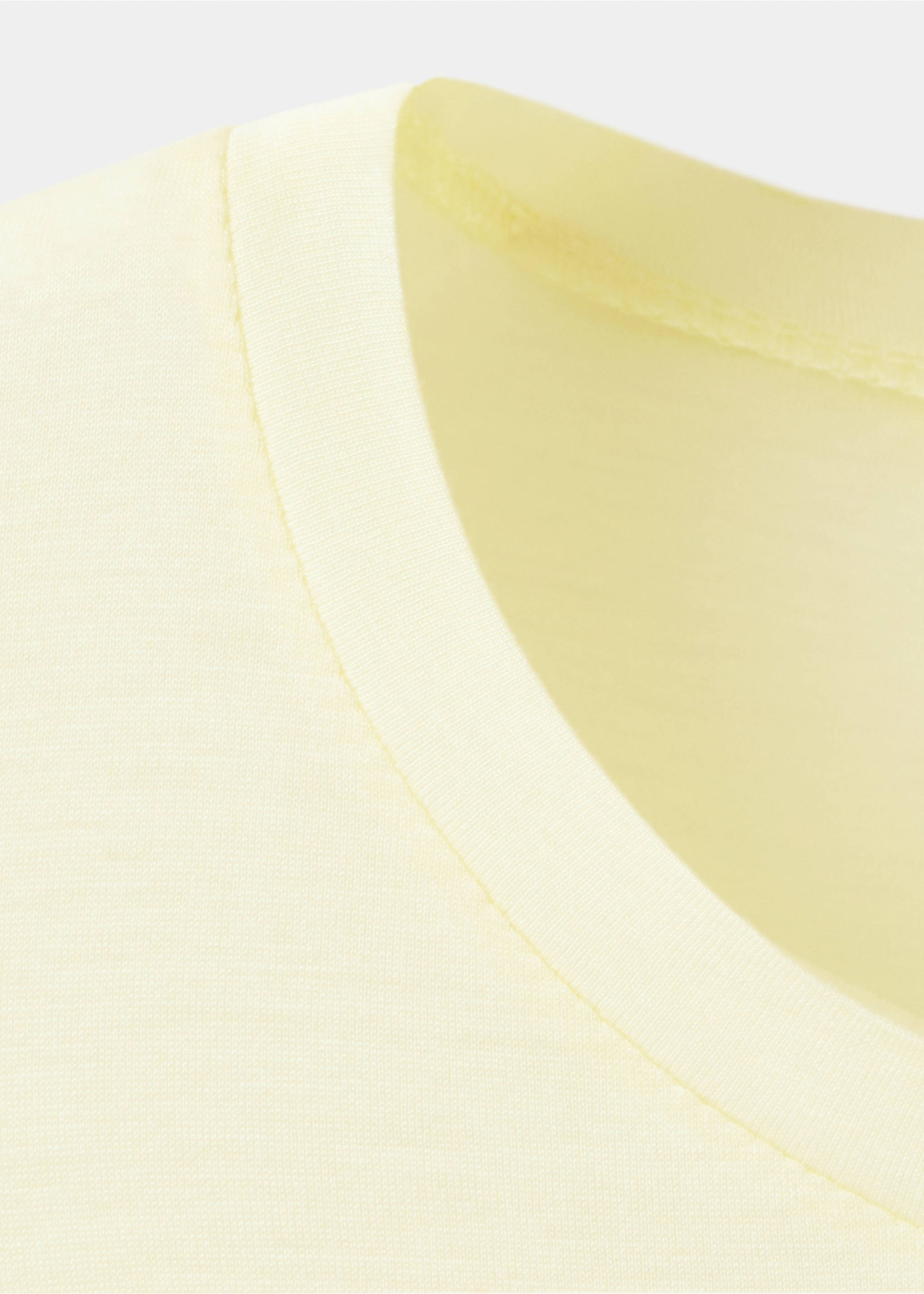 Micromodal short-sleeve T-shirt - Details of the article 8, Pastel Yellow. Ref: 27093338-00.