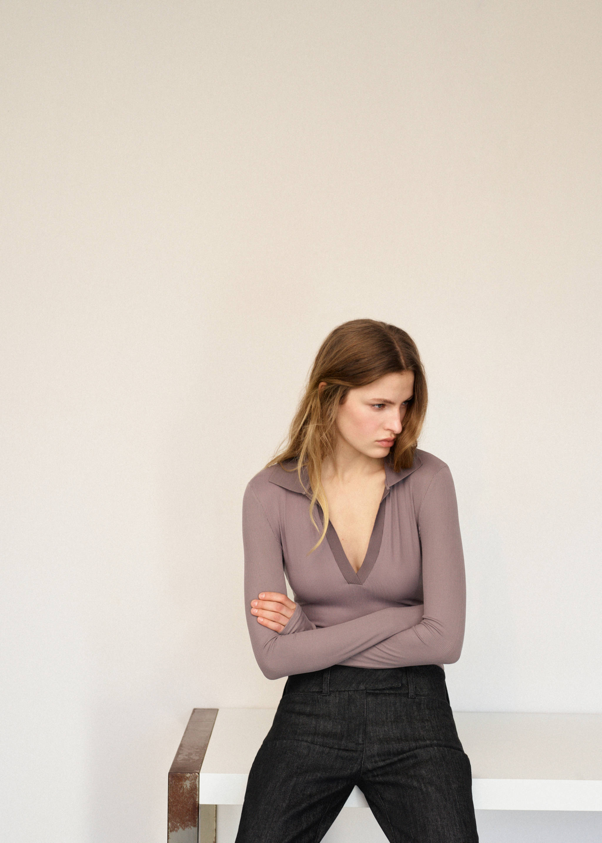 V-neck bodysuit - Medium plane