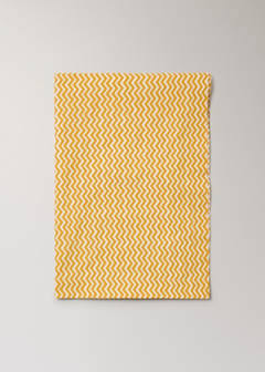 Vichy check cotton tablecloth for 8 to 10 guests — Yellow 8