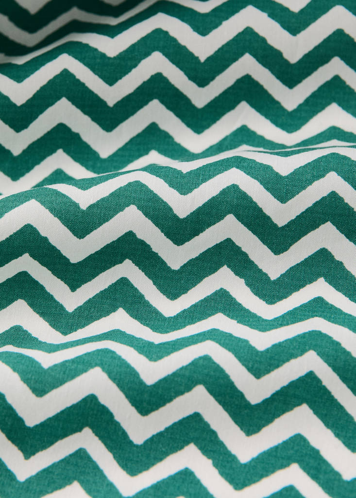 Vichy check cotton tablecloth for 8 to 10 guests — Green