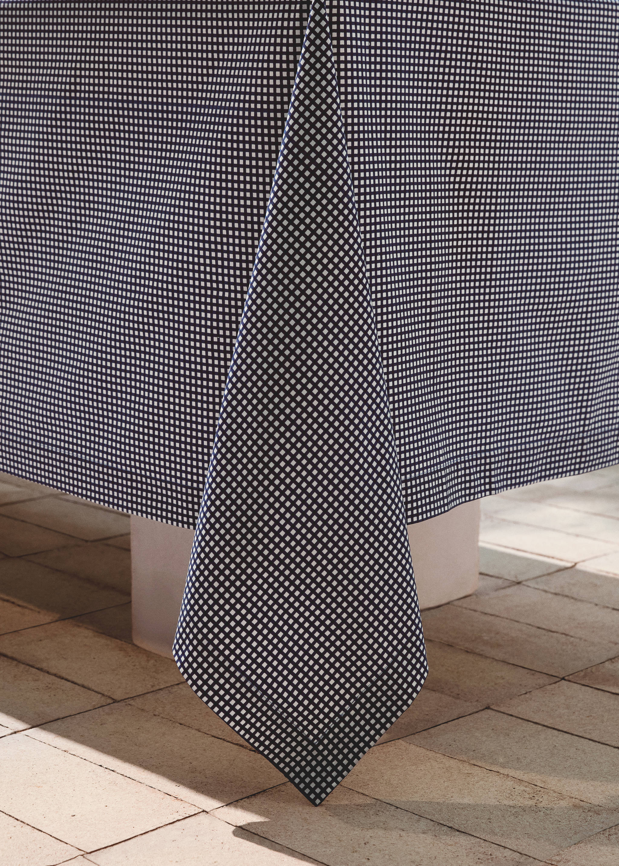 Скатертина з бавовни в клітинку вішу з візерунком зигзаг для 6-8 осіб - Детальніше про товар 8